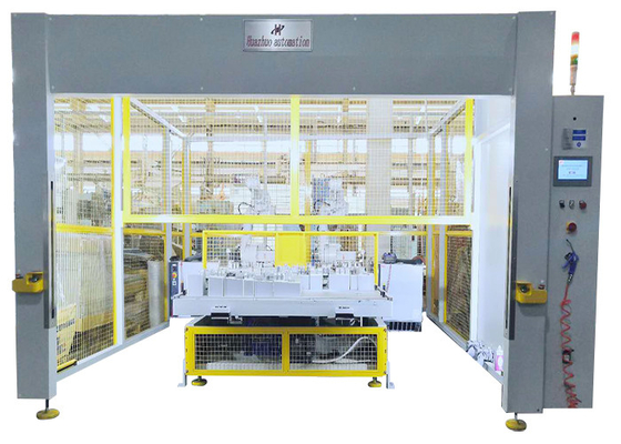 Double Robots Edge Folding Machine Auto Wrapper Two Stations Trim Panel